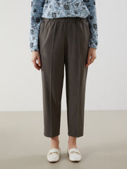 LCW Grace Black Plus Size Elastic Waist Women Trousers