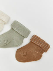 LCW Baby Ecru Printed Baby Boy Ankle Socks 3-Pack