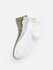 LCW Dream Gray Printed Women Ankle Socks 3-Pack