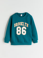 LCW Kids Green Text Printed Boys Sweatshirt