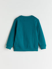 LCW Kids Green Text Printed Boys Sweatshirt