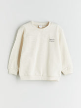 LCW Kids Beige Crew Neck Printed Boys Sweatshirt