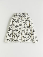 LCW Kids Hooded Plush Girls Zip-Up Sweatshirt