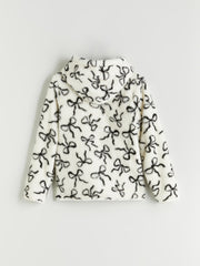 LCW Kids Hooded Plush Girls Zip-Up Sweatshirt