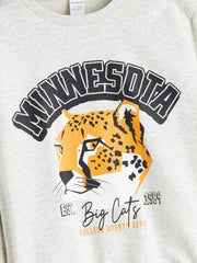 LCW Kids White Crew Neck Boys Sweatshirt