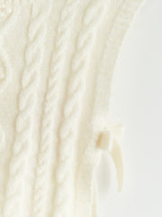 LCW Kids Ecru Crew Neck Bow GirlS Sweater