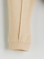 LCW Baby Ecru Printed Baby Boy Sweatshirt And Tracksuit Bottom 2-Pack