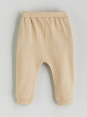 LCW Baby Ecru Printed Baby Boy Sweatshirt And Tracksuit Bottom 2-Pack