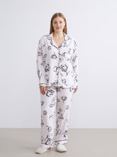 LCW Dream Beige Shirt Collar Printed Women Pajama Set