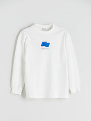 LCW Kids Ecru Crew Neck Boys T-Shirt