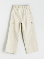 LCW Kids Beige Elastic Waist Gabardine Girls Trousers