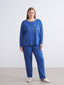 LCW Dream Blue Crew Neck Polka Dot Women Pajama Set