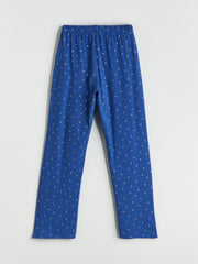 LCW Dream Blue Crew Neck Polka Dot Women Pajama Set