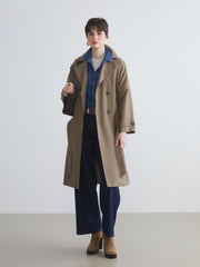 LCW Vision Black Jacket Collar Women Trench Coat