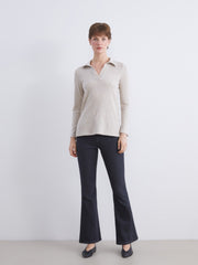 LCW Comfort Polo Neck Ribbed Women T-Shirt