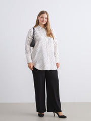 LCW Classic Elastic Waist Wide Leg Women Trousers