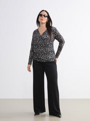 LCW Classic Elastic Waist Wide Leg Women Trousers