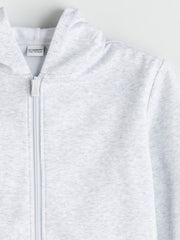 LCW Kids Black Long Sleeve Girl Thick Zippered Sweatshirt