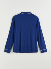 LCW Dream Navy Blue Shirt Collar Women Pajama Set