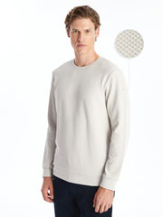 LCW Classic Crew Neck Long Sleeve Men Textured Sweatshirt
