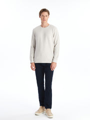LCW Classic Crew Neck Long Sleeve Men Textured Sweatshirt