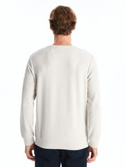 LCW Classic Crew Neck Long Sleeve Men Textured Sweatshirt