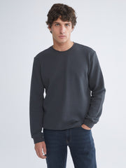 LCW Classic Crew Neck Long Sleeve Men Textured Sweatshirt