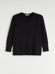LCW Grace Black Crew Neck Women Knitwear Sweater