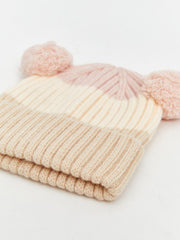 LCW Accessories Ecru Ear Detailed Baby Girl Beanie