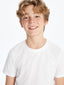 LCW Kids White Crew Neck Boys T-Shirt