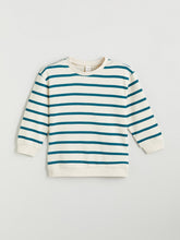 LCW Kids Beige Crew Neck Striped Boys Sweatshirt