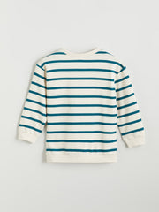 LCW Kids Beige Crew Neck Striped Boys Sweatshirt