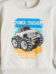 LCW Kids White Crew Neck Boys Sweatshirt