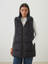 LCW Modest Black Hooded Women Puffer Vest