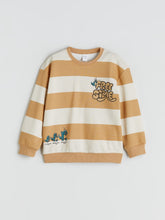 LCW Kids Beige Crew Neck Printed Boys Sweatshirt