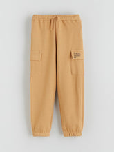 LCW Kids Beige Elastic Waist Printed Boys Tracksuit Bottoms