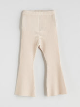 LCW Kids Beige Elastic Waist Bell-Bottomed Girls Knitted Leggings