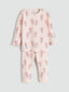 Lc Waikiki Pink Crew Neck Printed Baby Girl Pajama Set