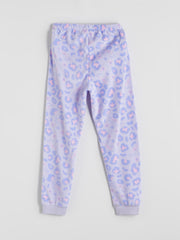 LCW Kids Pink Crew Neck Polar Fleece Girls Pajama Set