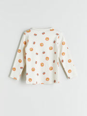 Lc Waikiki Ecru Crew Neck Printed Baby Boy Pajama Set