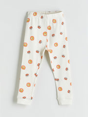 Lc Waikiki Ecru Crew Neck Printed Baby Boy Pajama Set