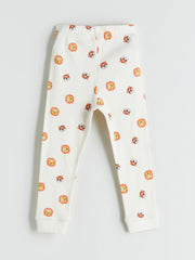 Lc Waikiki Ecru Crew Neck Printed Baby Boy Pajama Set