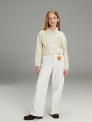 LCW Kids Wideleg Velvet Girls Trousers