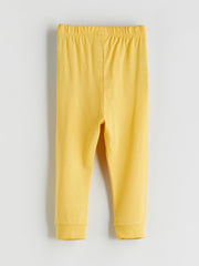 LCW Baby Beige Printed Baby Boy Pajama Set 2-Piece