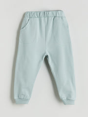 LCW Baby Beige Crew Neck Printed Baby Boy Sweatshirt And Tracksuit Bottom 2-Pack