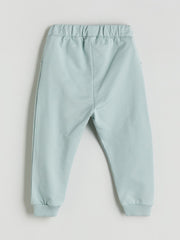 LCW Baby Beige Crew Neck Printed Baby Boy Sweatshirt And Tracksuit Bottom 2-Pack