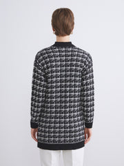 LCW Classic Brown V-Neck Patterned Women Knitwear Cardigan