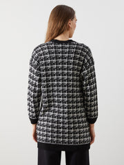 LCW Classic Brown V-Neck Patterned Women Knitwear Cardigan