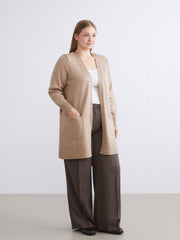 LCW Classic Brown Shawl Collar Women Knitwear Cardigan