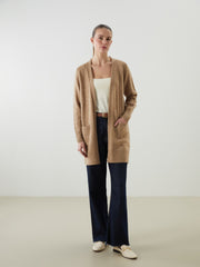LCW Classic Brown Shawl Collar Women Knitwear Cardigan